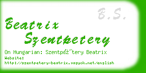 beatrix szentpetery business card